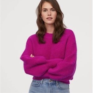 H&M Fine-knit Alpaca-blend Sweater Magenta Pink M